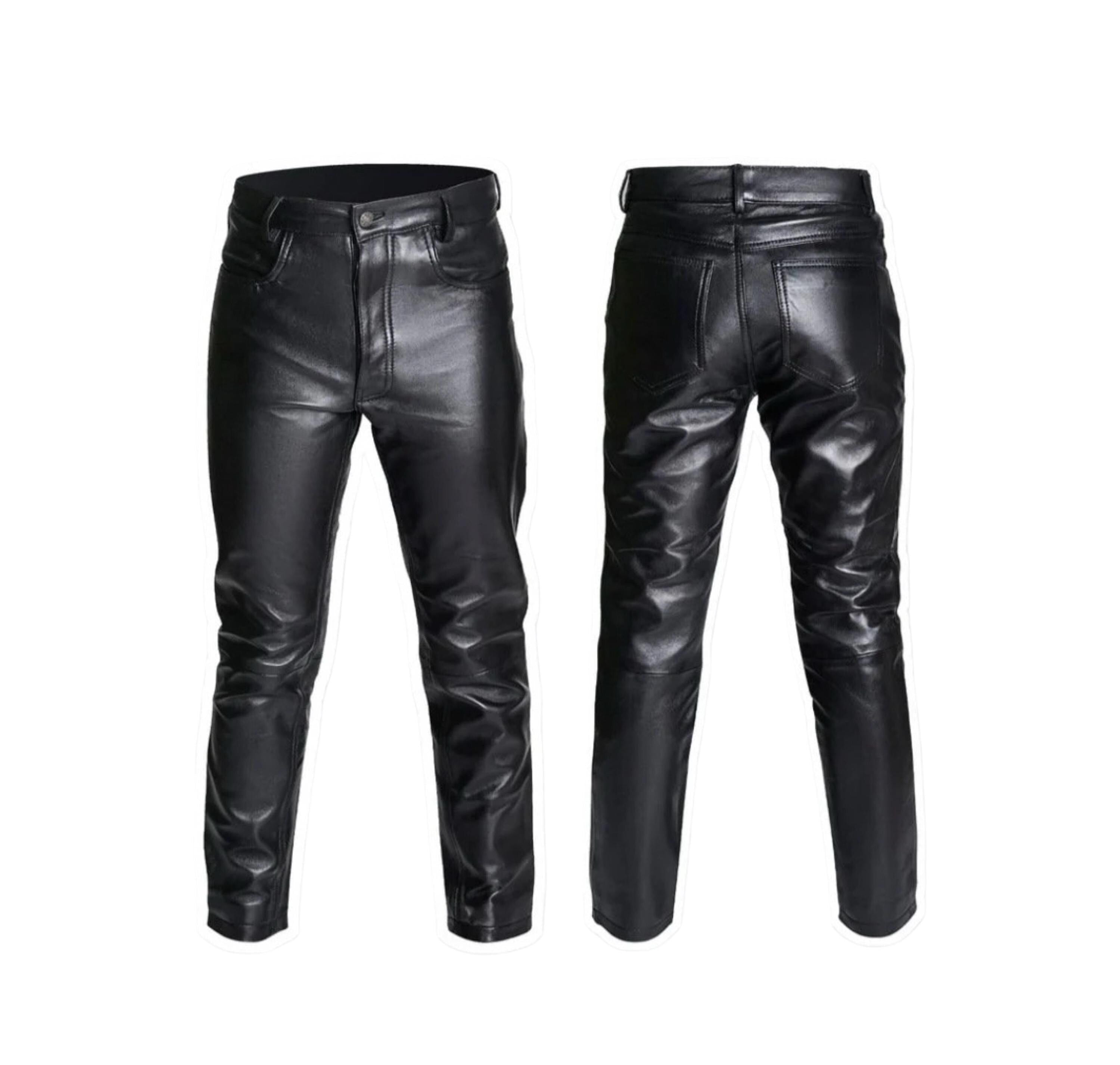 Genuine Sheep Leather Black Biker Pant - Stylish Men's Leather Pant