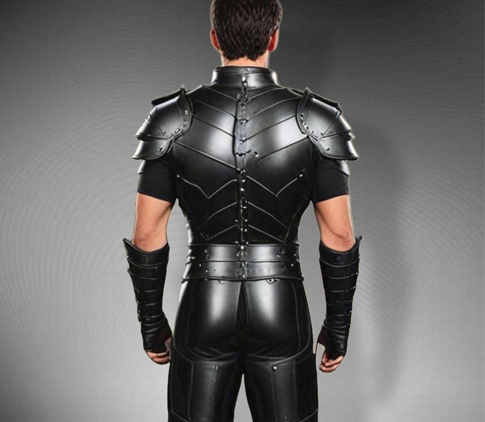 Handmade Men Leather Cosplay Black Armor - Classic Leather Medieval Costume - Men Warrior Armor - Leather Viking Armor - Gift for Him