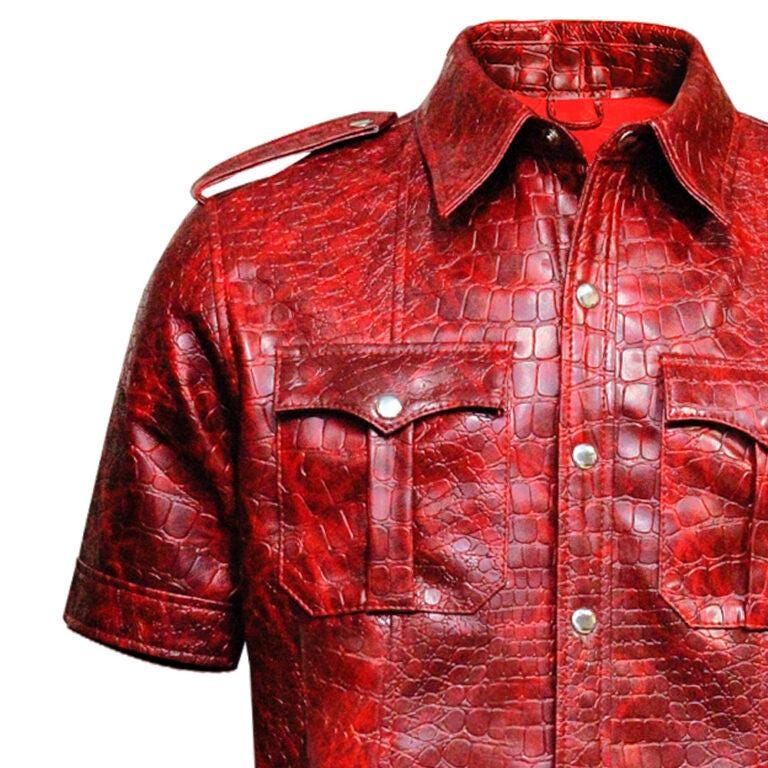 Men’s Police Uniform Crocodile Red Jacket