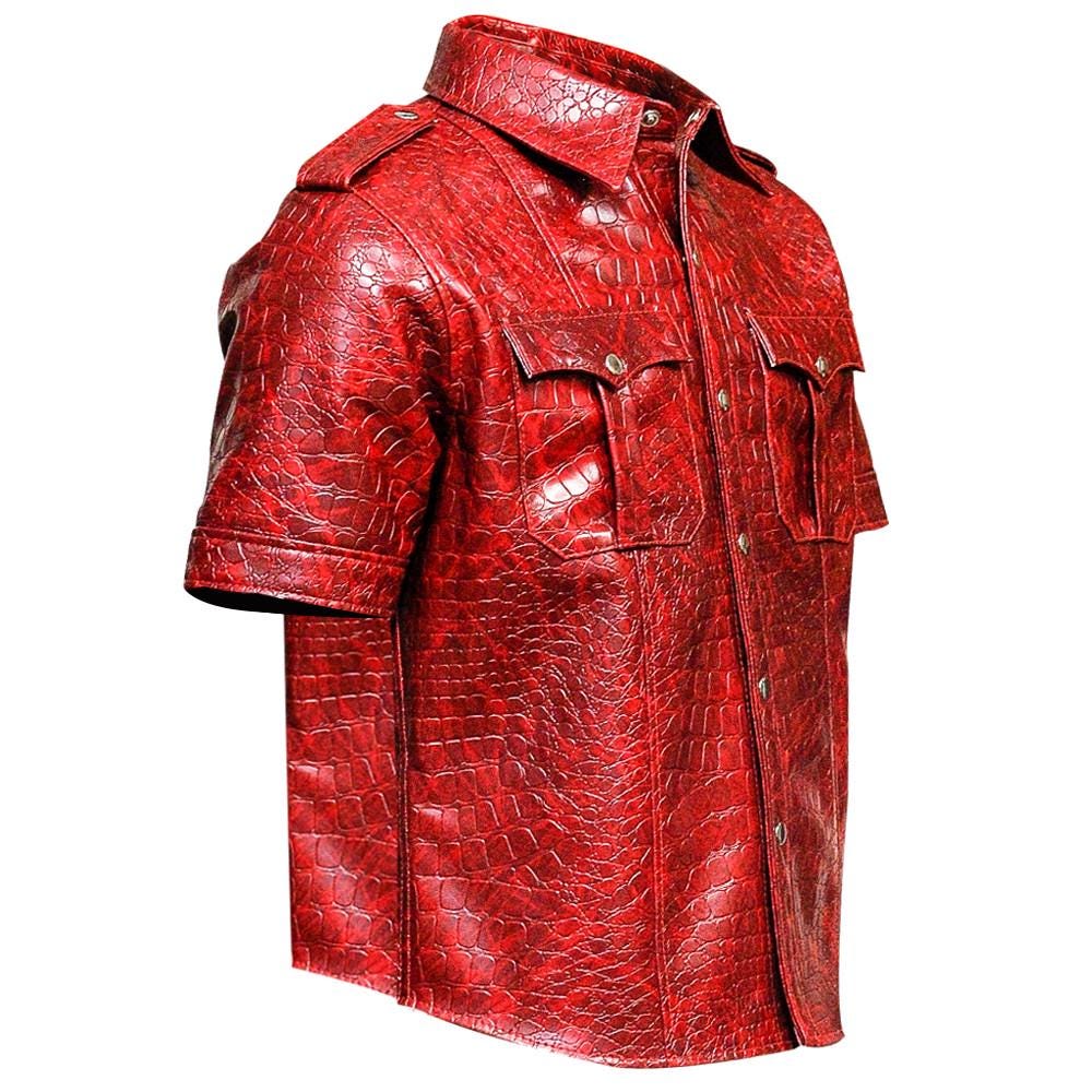 Men’s Police Uniform Crocodile Red Jacket