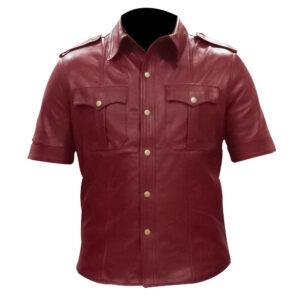 Mens Police Uniform Sexy Maroon Jacket