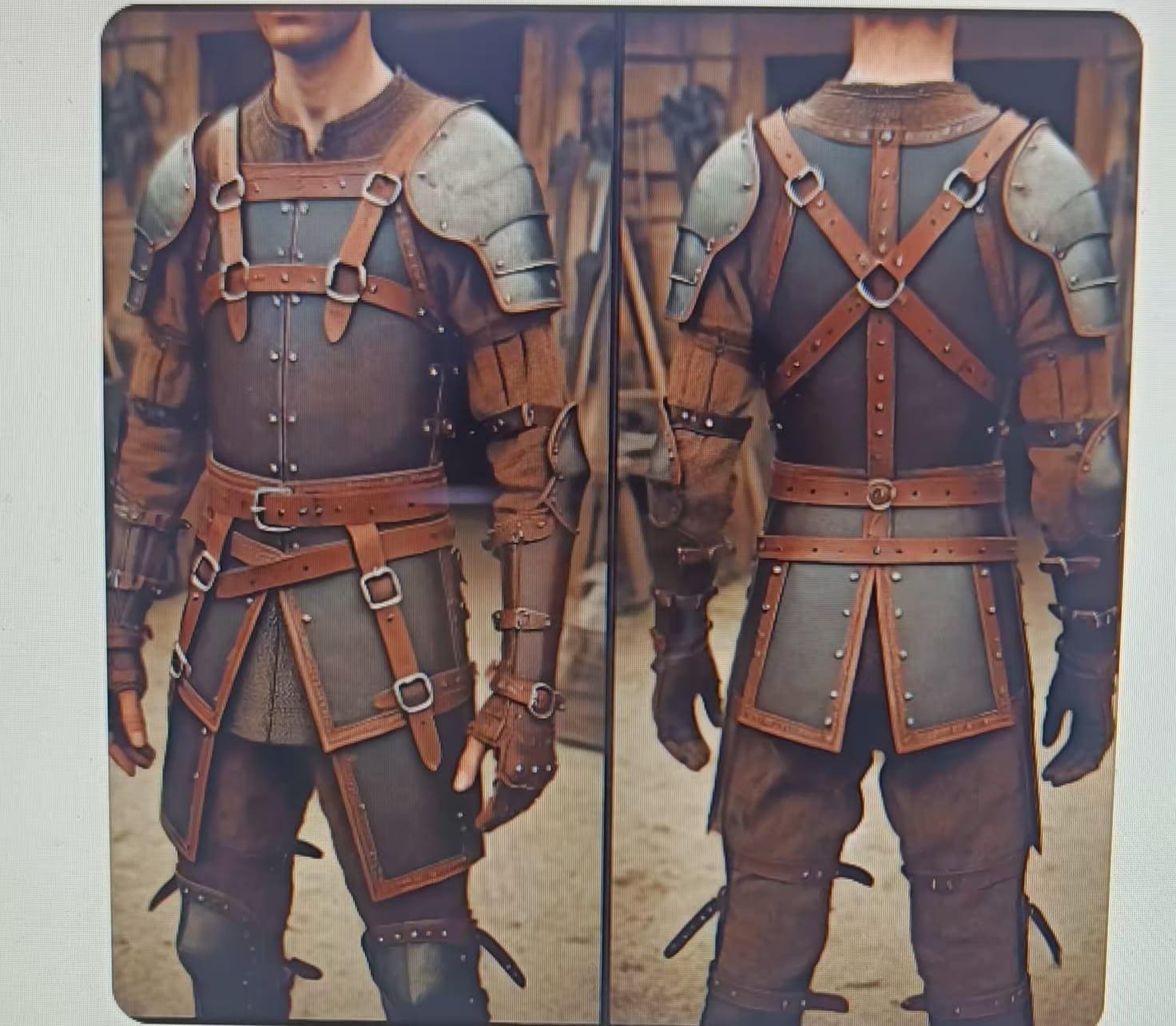 Handmade Men Leather Cosplay Brown Armor - Classic Leather Medieval Costume - Men Warrior Armor - Leather Viking Armor - Gift for Him