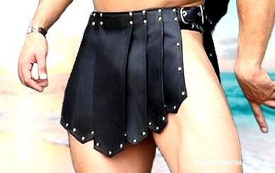 New Design Genuine Leather Kilt Harness Handmade Stylish Leather Cosplay Costume Gladiator Kilt With Chest Harness